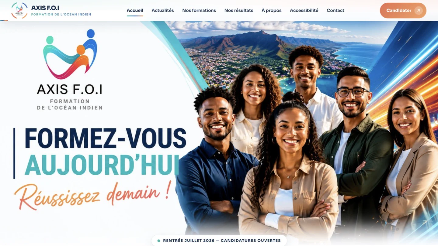 Page d'accueil du site axisfoi.com réalisé par HBT SHIFT